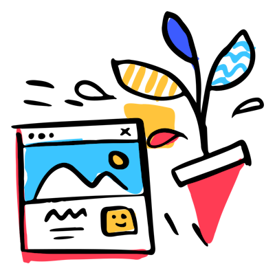 Illustration of a hand holding a brush, symbolizing creativity and self-improvement